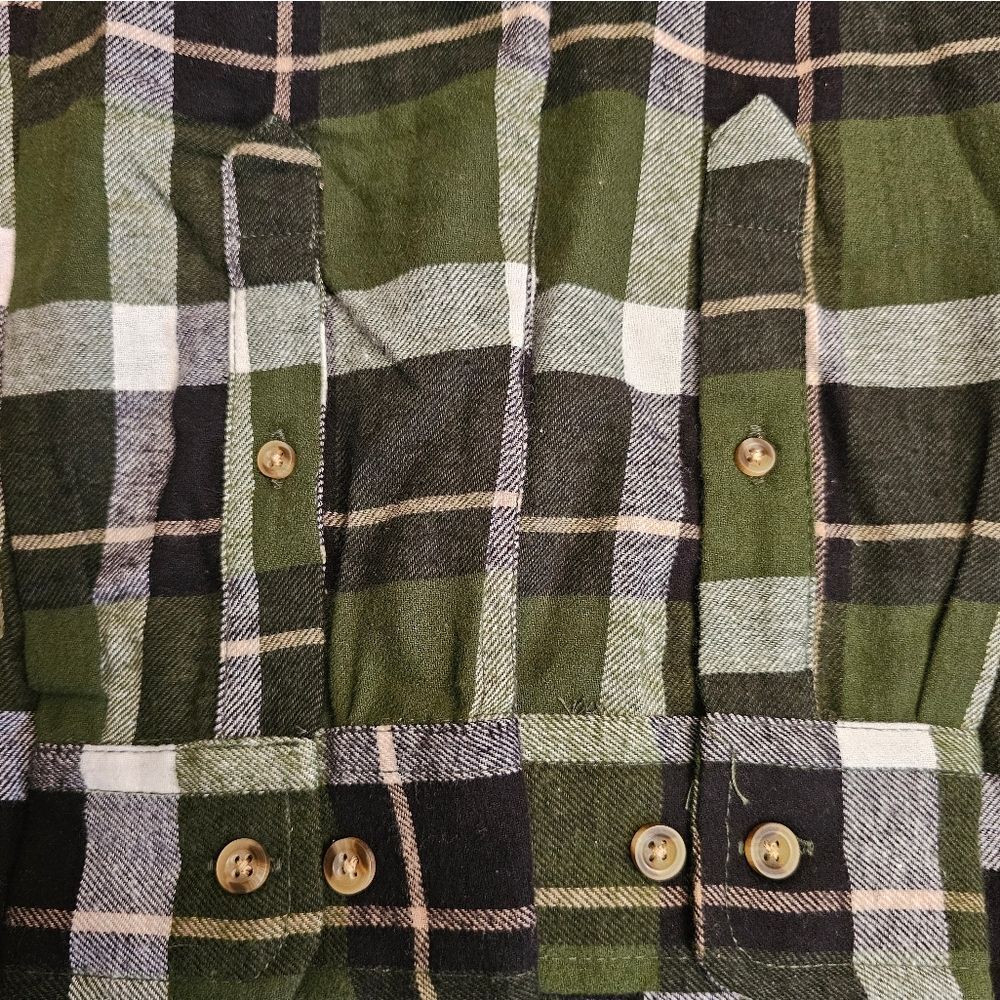 NWT Saddlebred Classic Fit Flannel Shirt - Green/Black Plaid, Size Large (L) - Picture 5 of 5